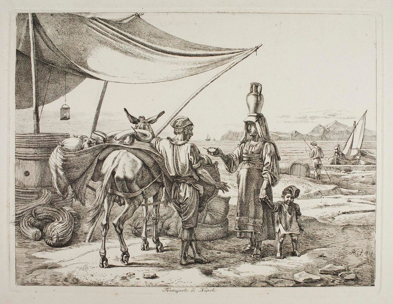 Marchand de fruits de Naples - Johann Adam Klein