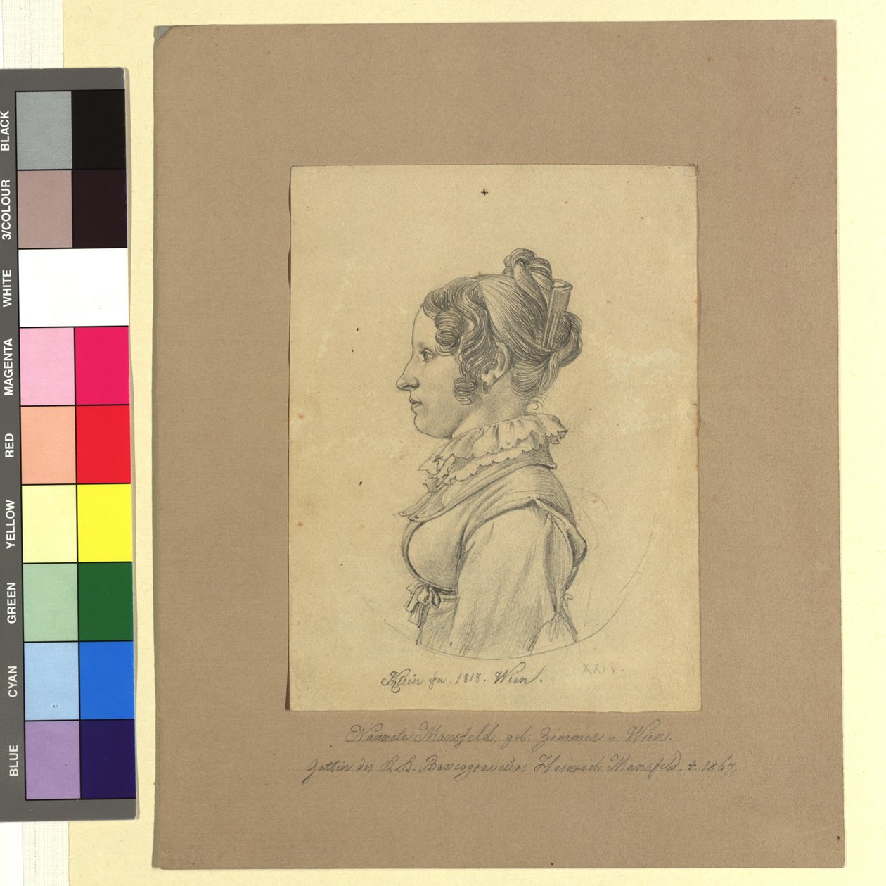 Nannete (Anna Maria) Mansfeld, née Zimmer (épouse de Heinrich Josef Mansfeld, graveur sur cuivre et graveur) - Johann Adam Klein