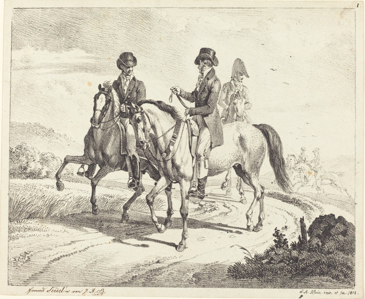 Sortie à cheval - Johann Adam Klein