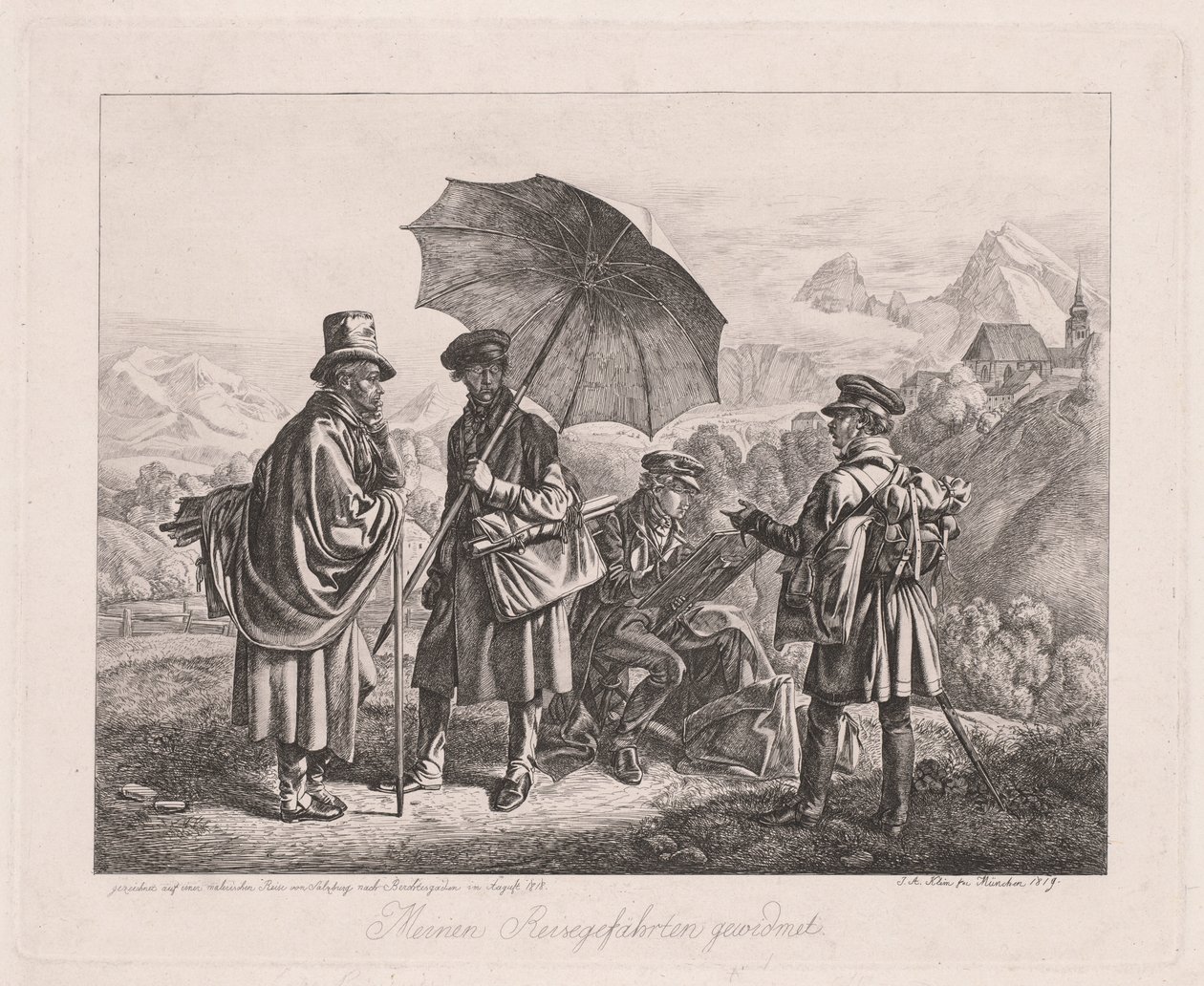 Les artistes en voyage, 1819 - Johann Adam Klein