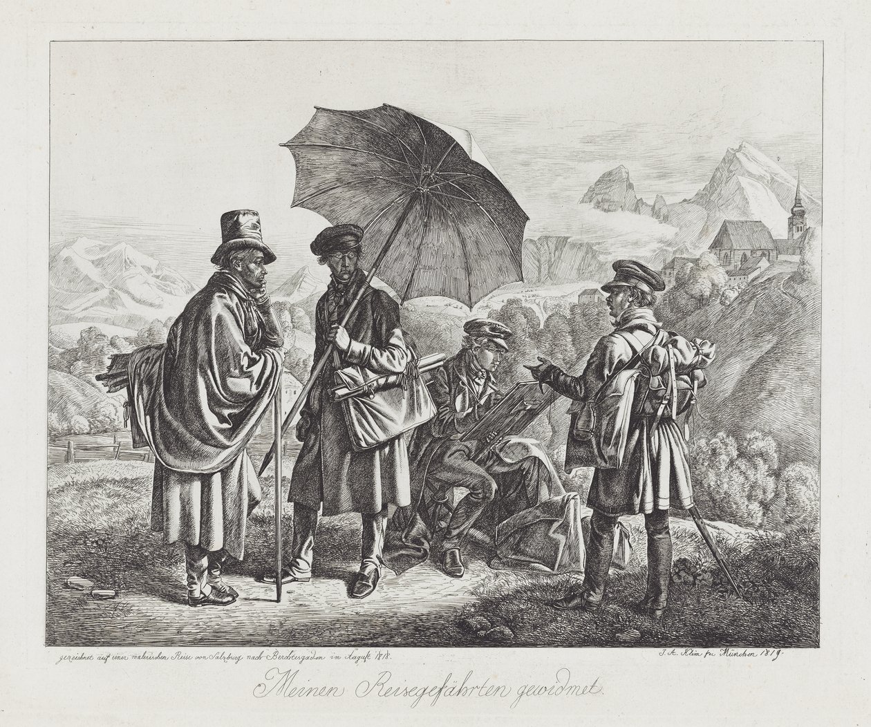 Les artistes en voyage, pub. 1819 - Johann Adam Klein