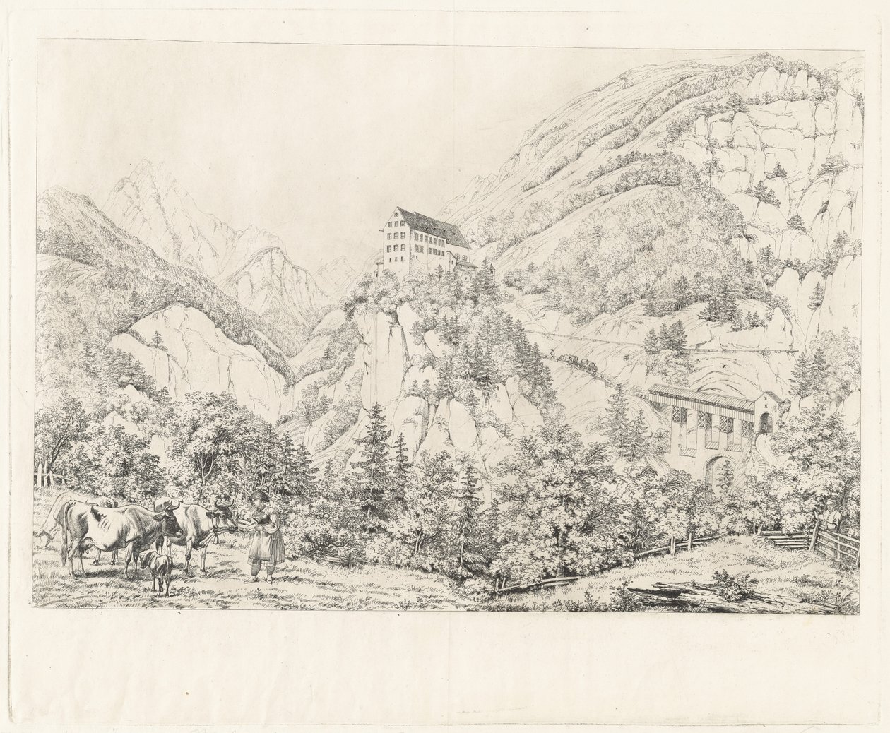 Le Georgenberg, dans le Tyrol - Johann Adam Klein