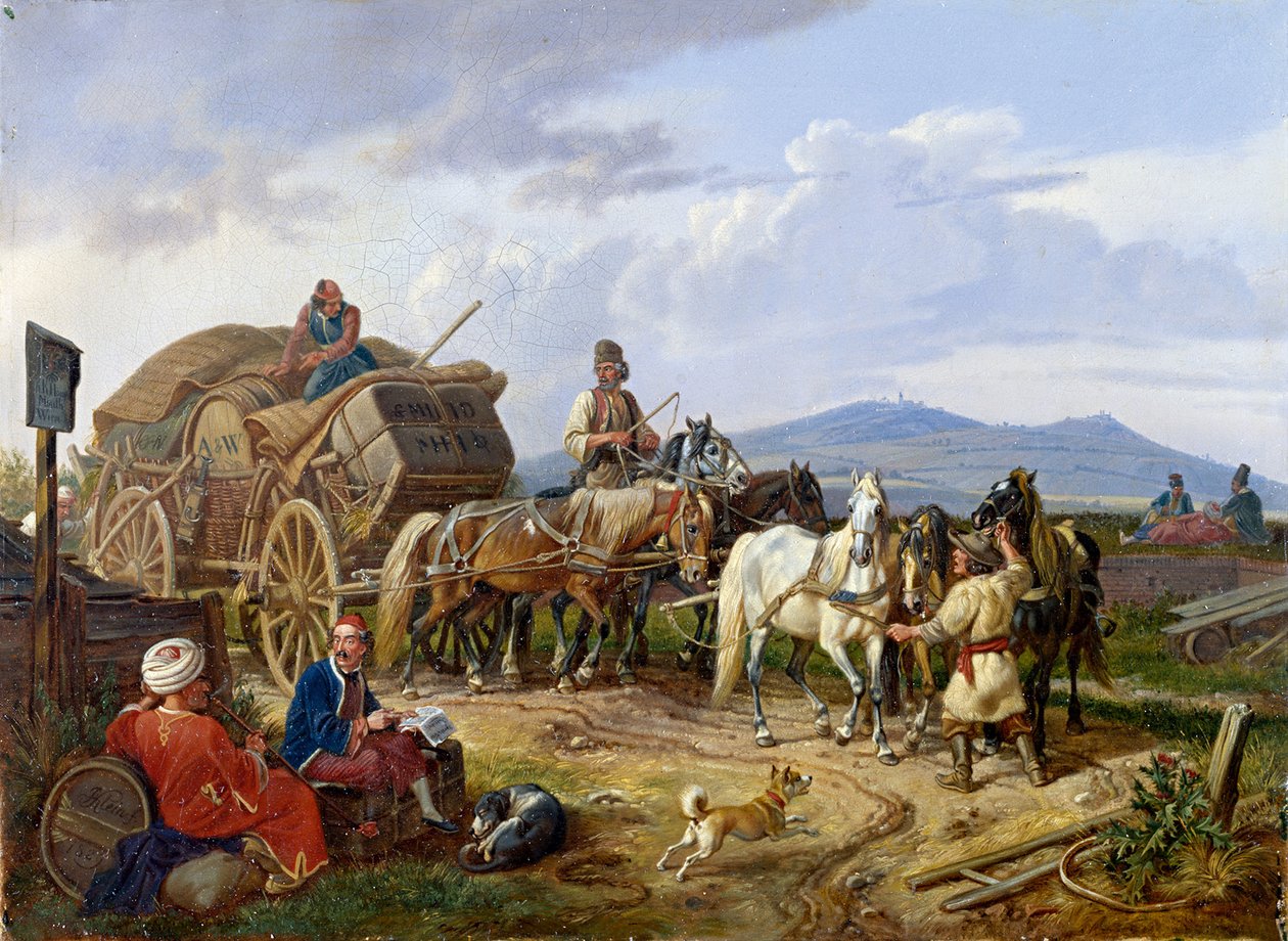 Chariot de transport valaque - Johann Adam Klein