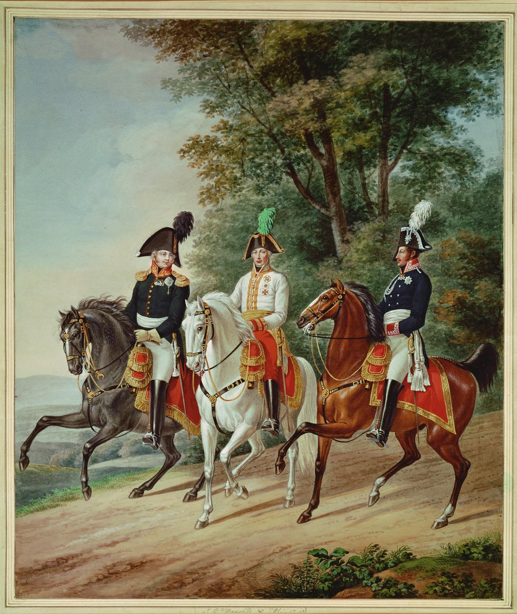 Les trois monarques à cheval : L