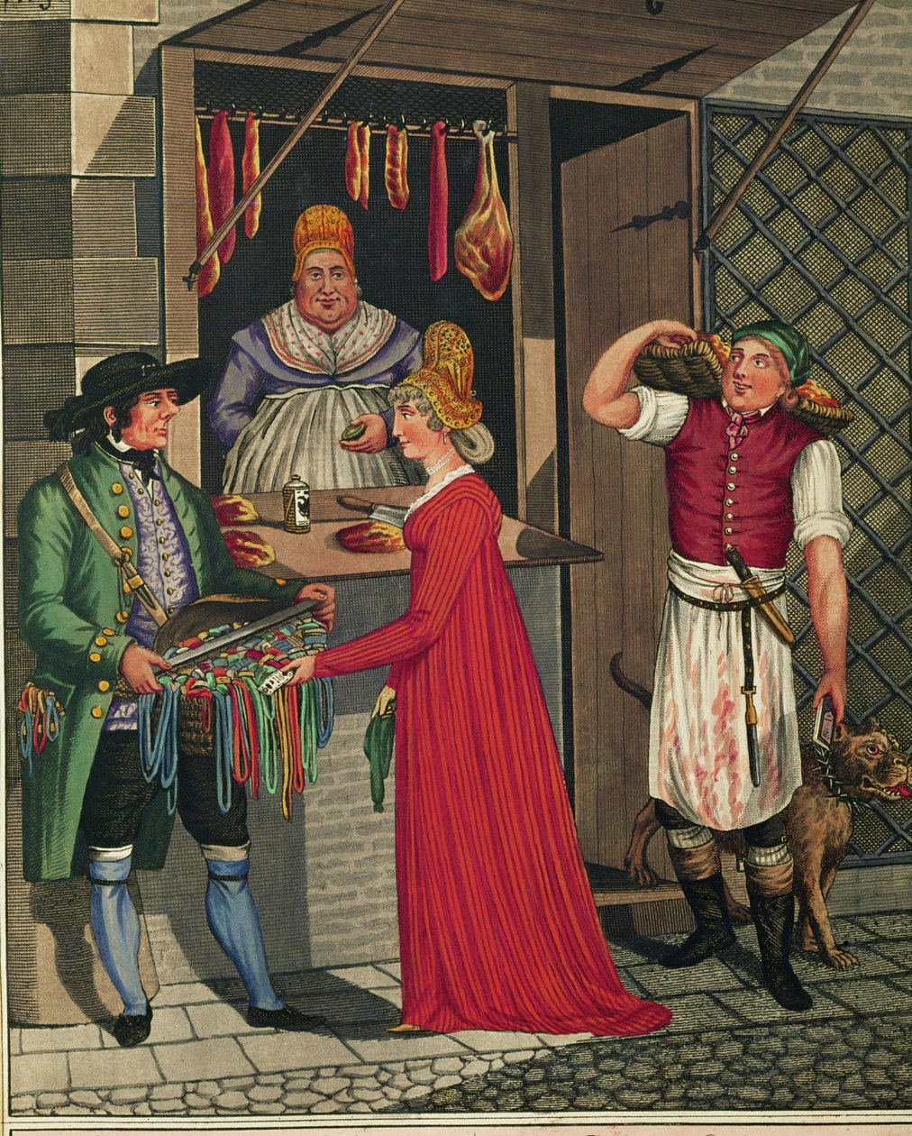 Boucherie et boucherie-charcuterie avec chien ... - Johann Adolph Opitz