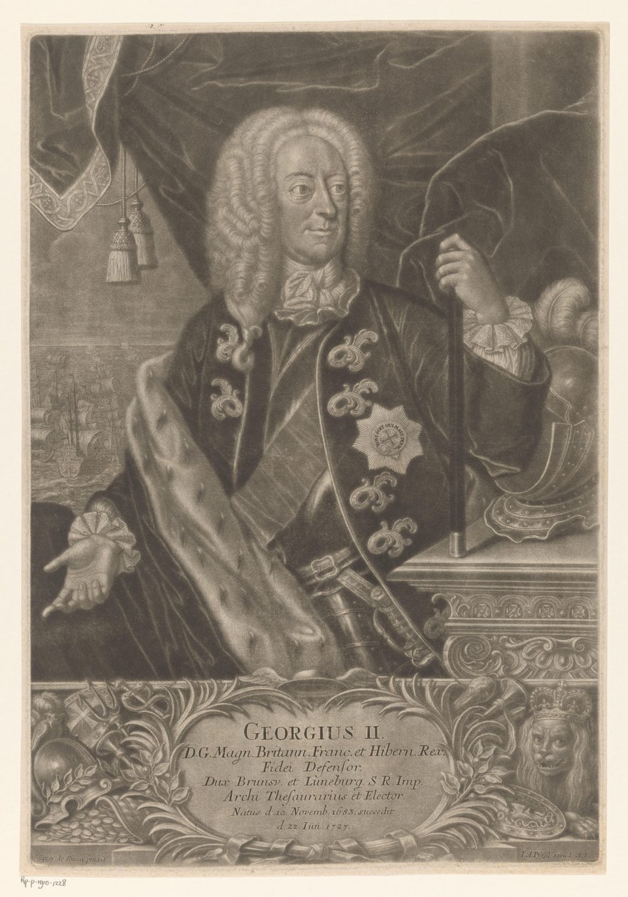 Portrait de George II, roi de Grande-Bretagne - Johann Andreas Pfeffel (der Jüngere) (possibly)