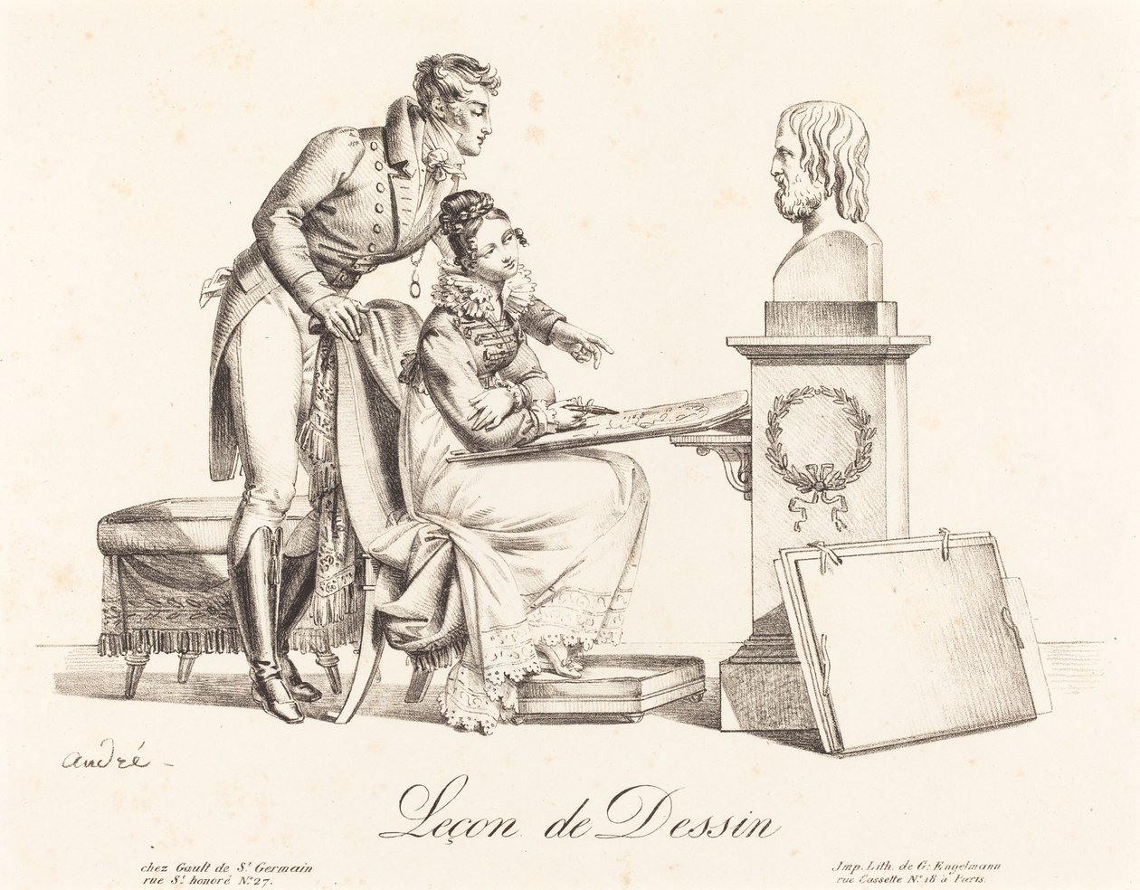 Leçon de dessin - Johann Anton André