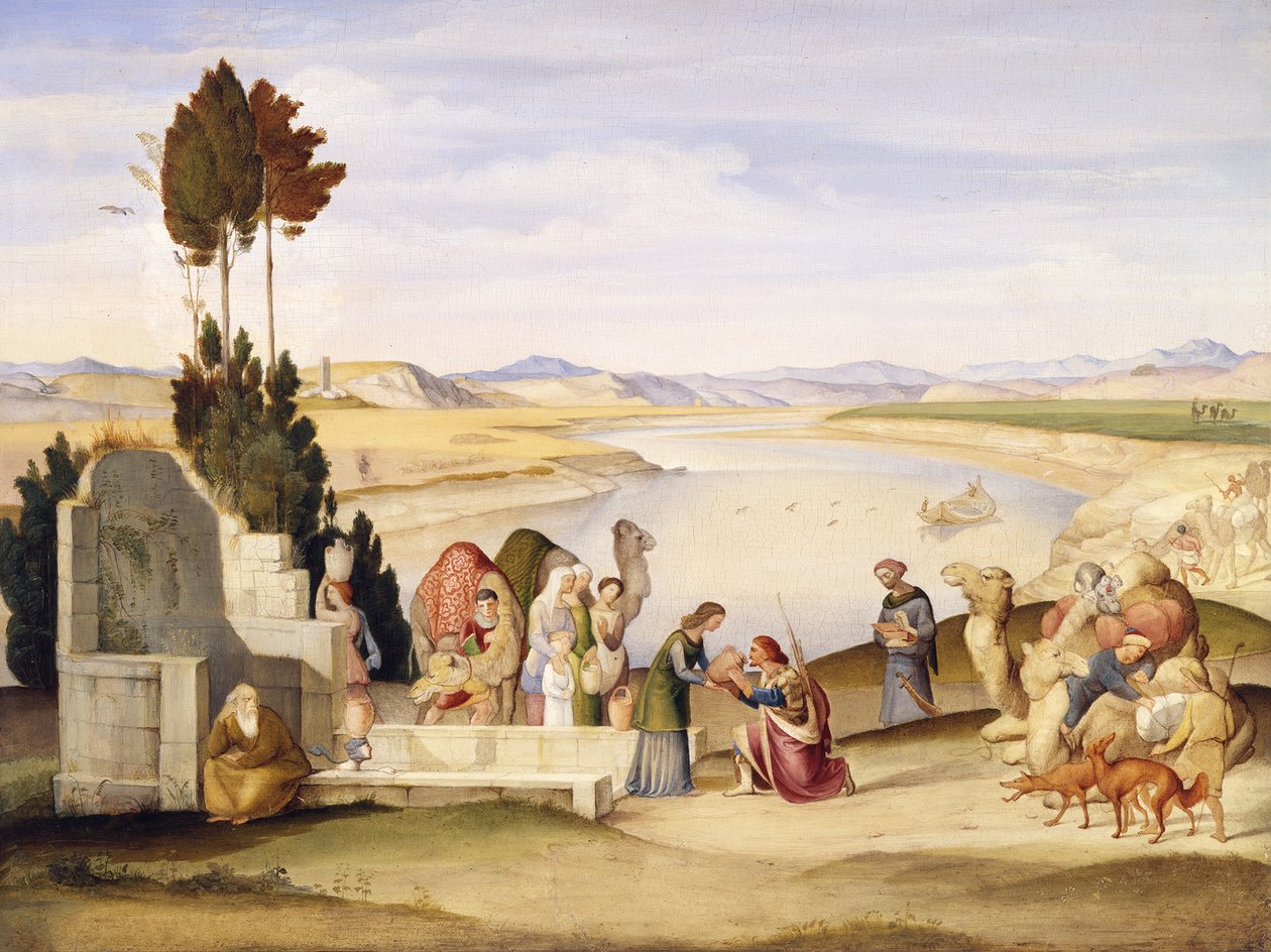 Rébecca et Éliézer au puits - Johann Anton Ramboux