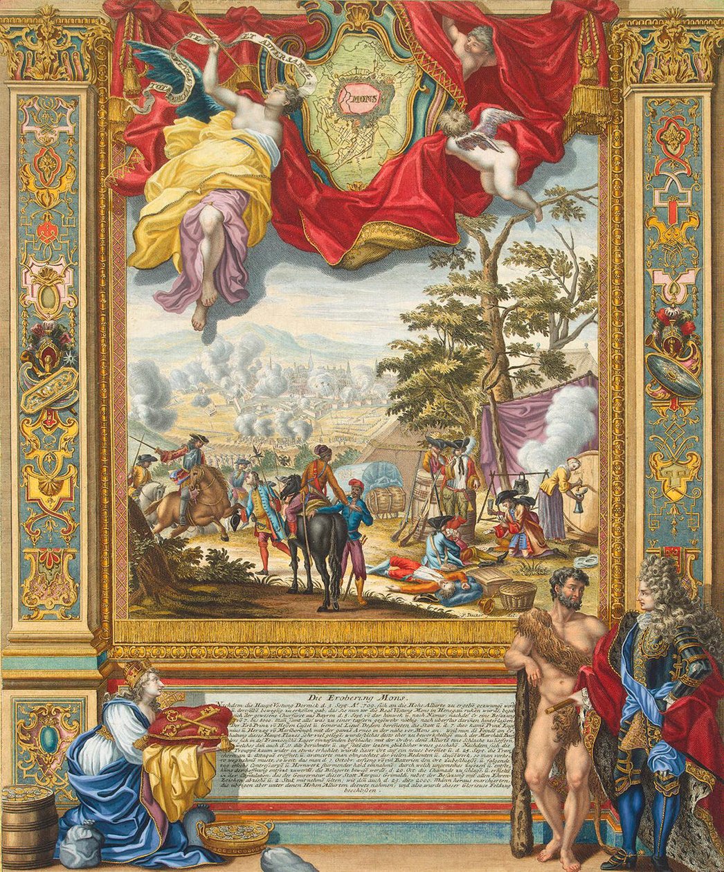 Siège de Mons par les Troupes Alliées en 1709, début du 18ème siècle - Johann August Corvinus