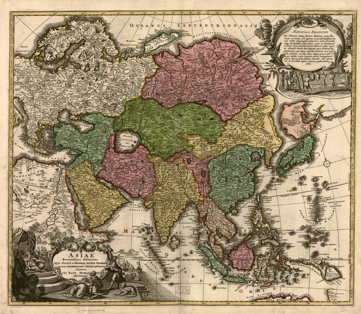 Asiae recentissima delineatio, qua status et imperia totius orientis unacum orientalibus indiis exhibentur LOC 2007627524 - Johann Baptist Homann