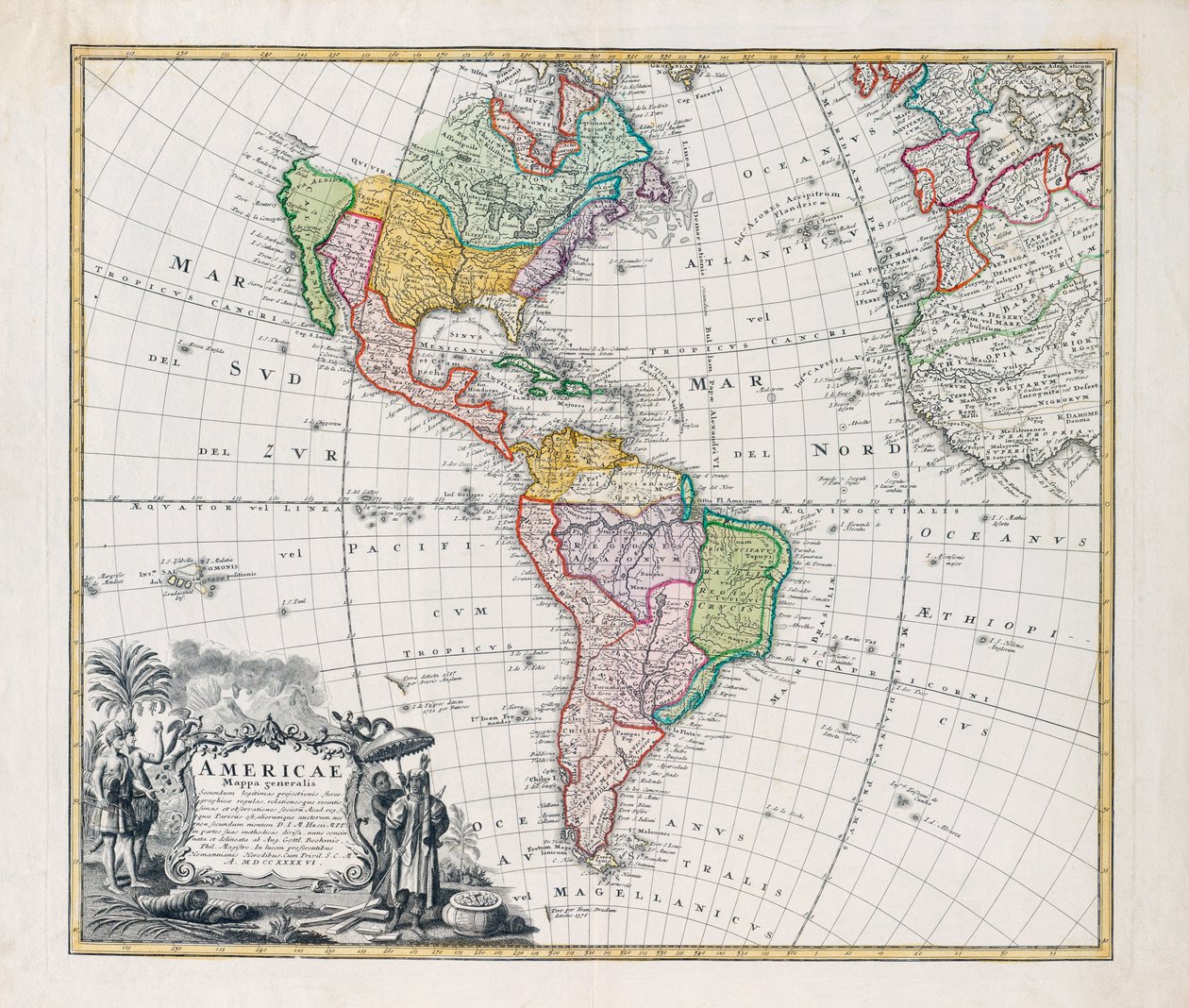 Carte des Amériques, Americae Mappa Generalis - Johann Baptista Homann