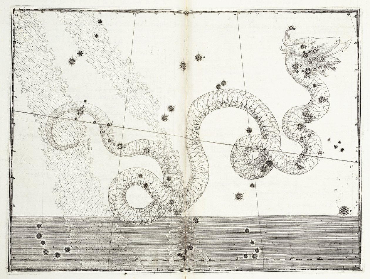 Constellation de Serpens Caput et Serpens Cauda, vers 1603 - Johann Bayer