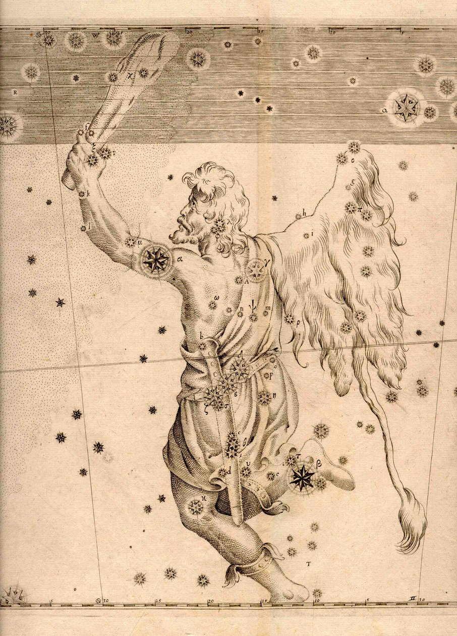 Uranometria (1661) montrant la constellation Orion - Johann Bayer
