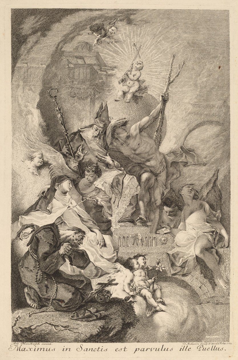 Quatre saints - Johann Beheim after Franz Anton Maulbertsch