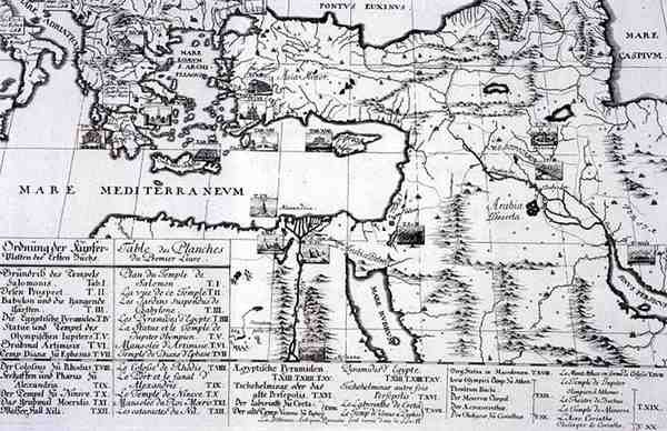 Carte des lieux cités dans le premier livre de 