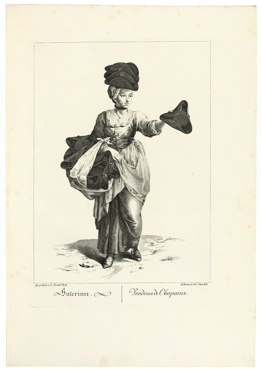 Le vendeur de chapeaux - Johann Christian (after) Brand