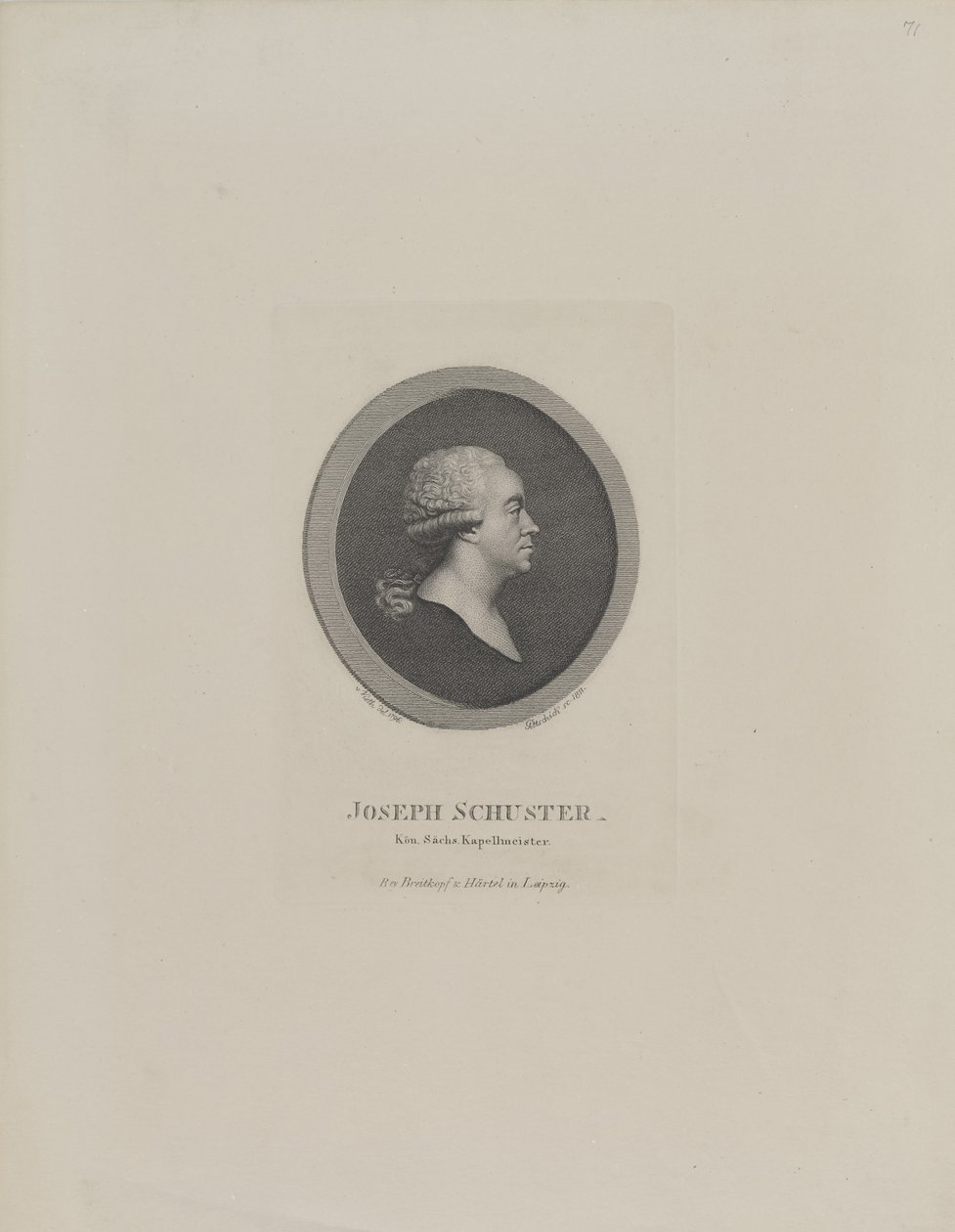 Portrait du compositeur Joseph Schuster 1748-1812, 1811 - Johann Christian Benjamin Gottschick