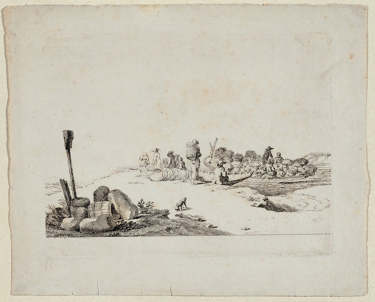 Paysage avec paysans - Johann Christian Brand