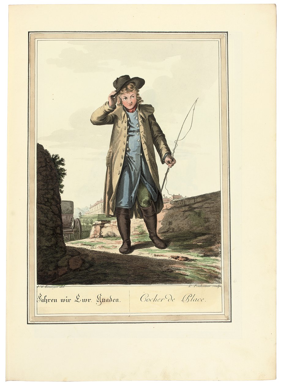 Le Cocher; Cocher de Place, 1781 ou plus tard - Johann Christian Brand