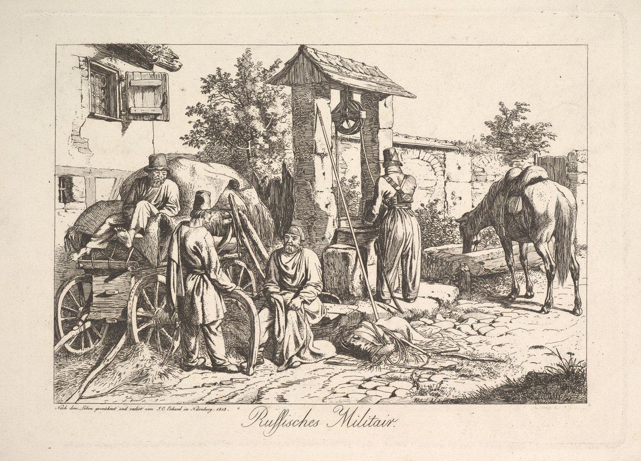 Cosaque au puits, 1815 - Johann Christian Erhard