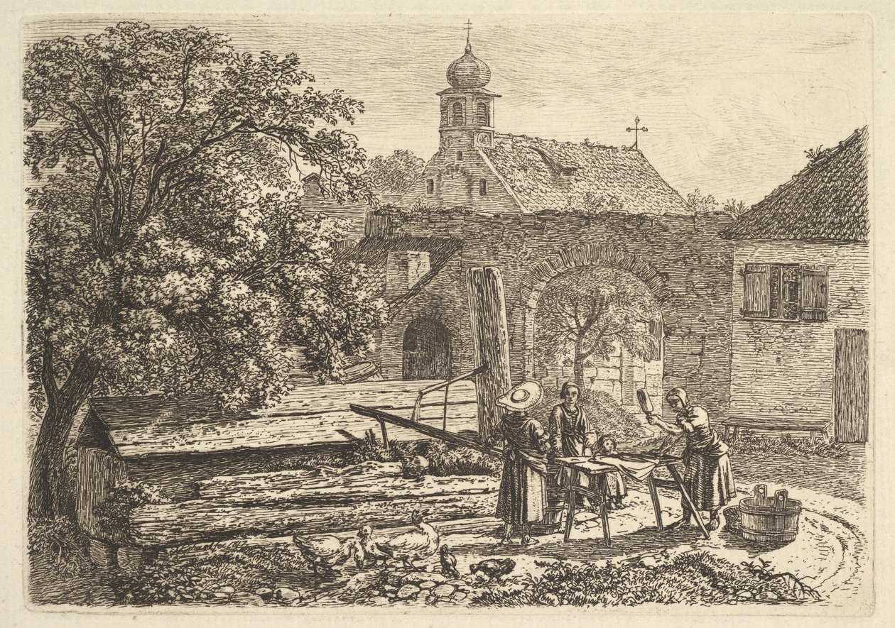 Blanchisseuse à un puits artésien, 1817 - Johann Christian Erhard