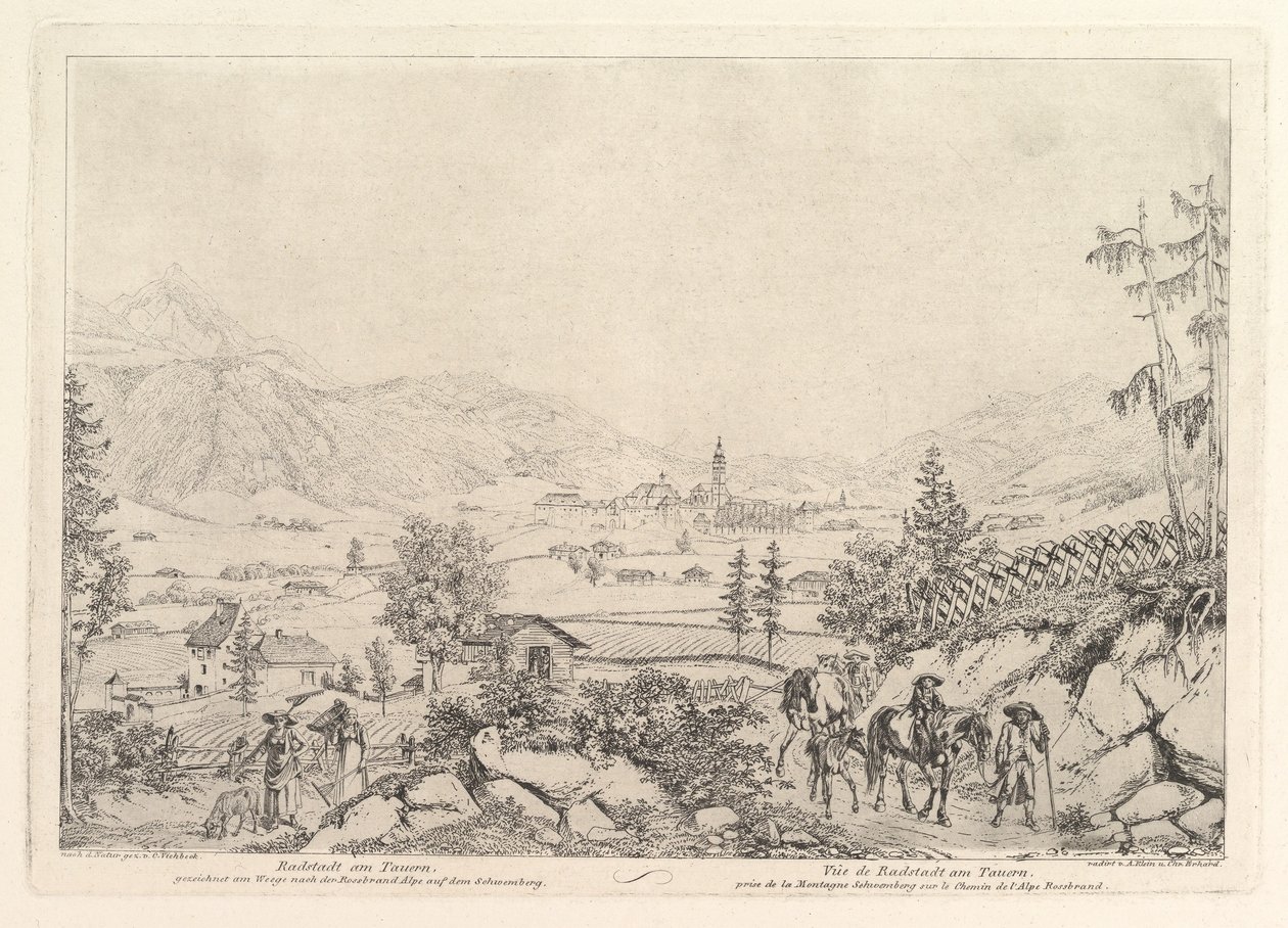 Paysage rural, Radstadt am Tauren, début du XIXe siècle - Johann Christian Erhard