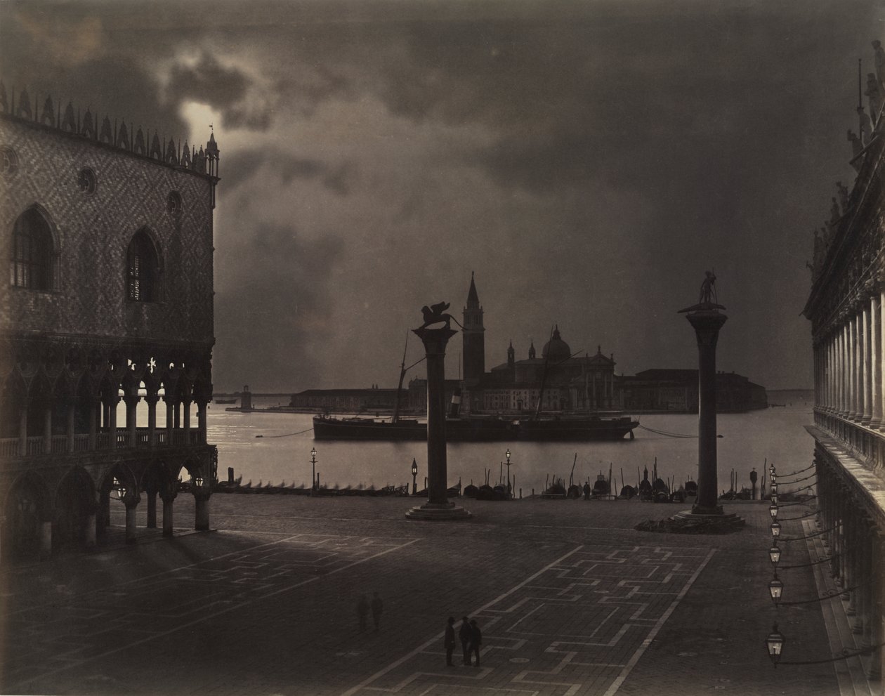 Venise : Saint-Marc regardant vers San Giorgio Maggiore, au clair de lune - Johann Christian Neuber