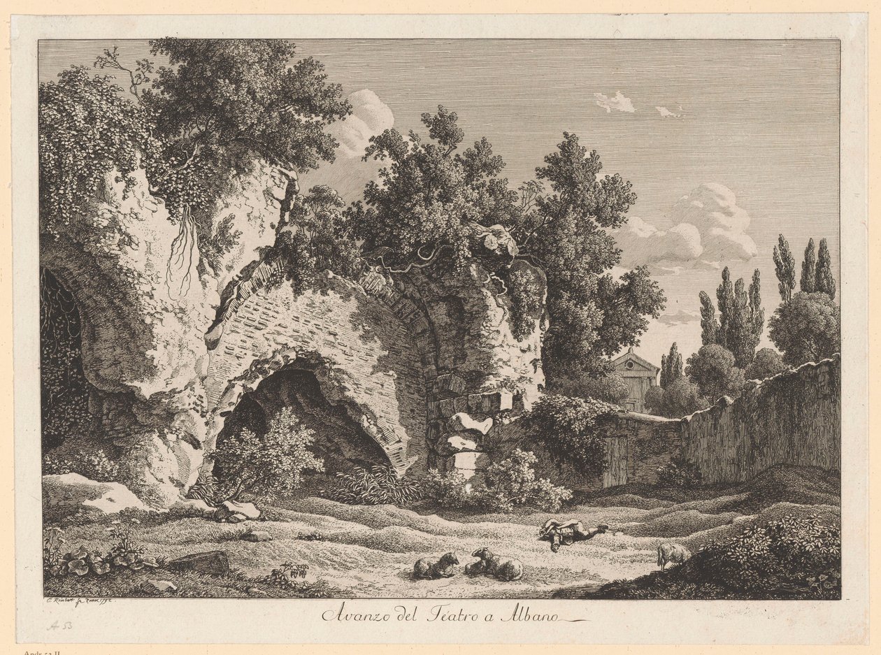 Vestiges du théâtre à Albano - Johann Christian Reinhart