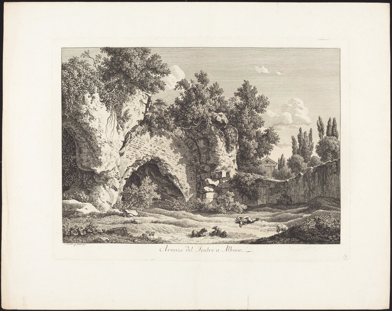 Vestiges du théâtre à Albano - Johann Christian Reinhart