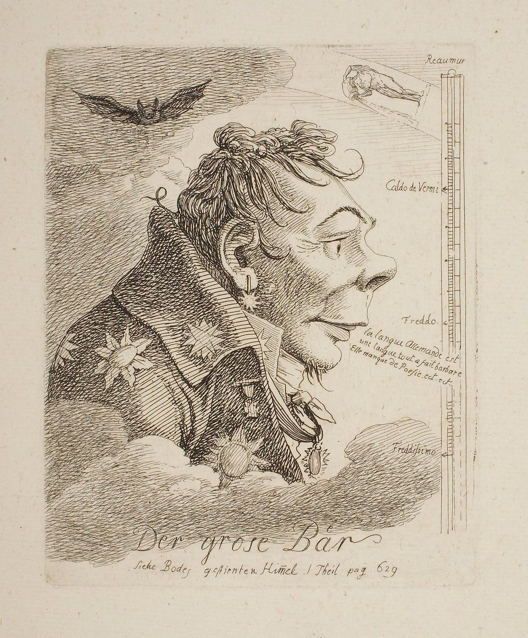 « Le Grand Ours », caricature du comte russe Mattweff (peut-être le peintre Fyodor Matveyev) - Johann Christian Reinhart