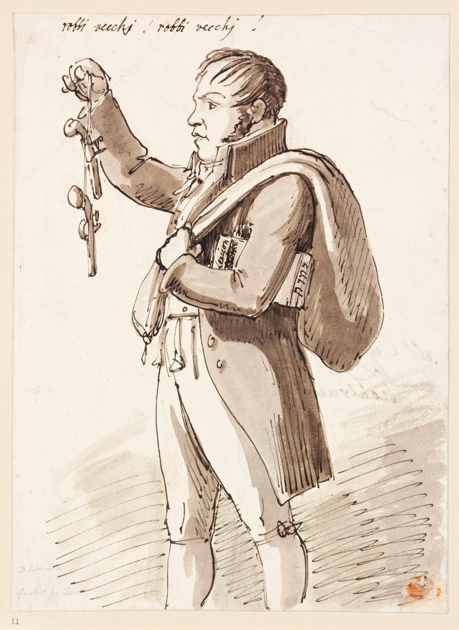 Un brocanteur proposant des pistolets - Johann Christian Reinhart