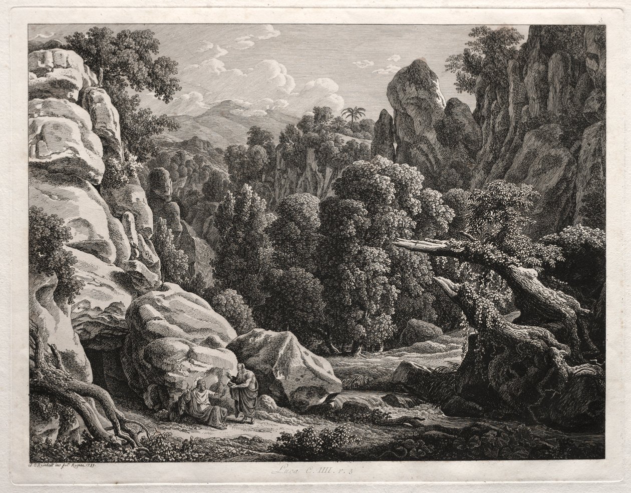 Paysage héroïque : Paysage avec la tentation du Christ - Johann Christian Reinhart