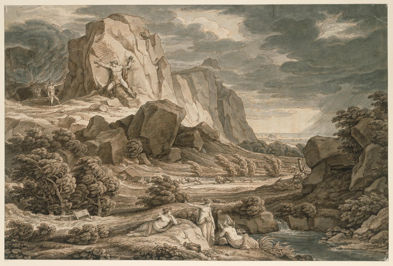 Paysage héroïque avec Prométhée - Johann Christian Reinhart