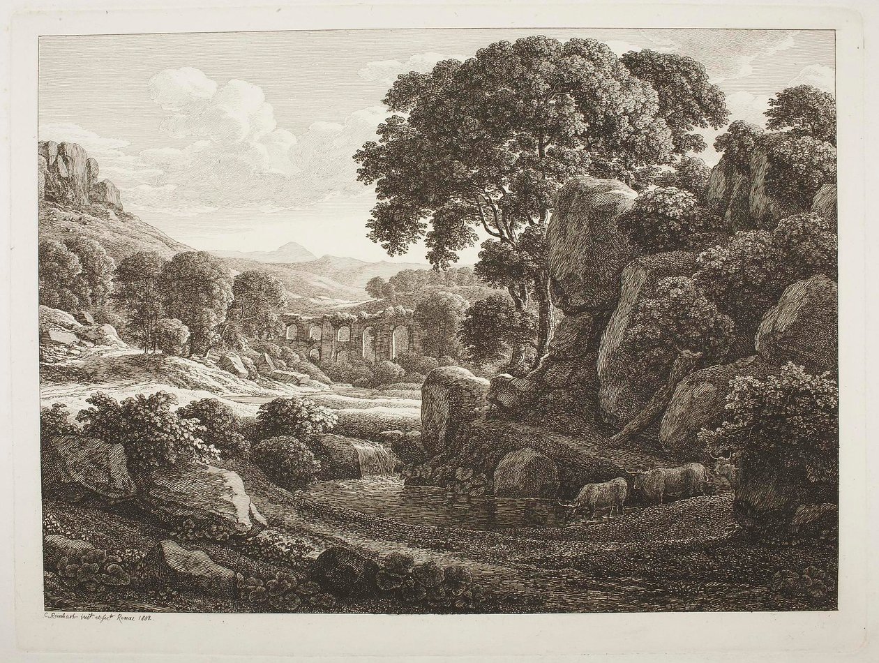 Paysage italien avec ruines - Johann Christian Reinhart