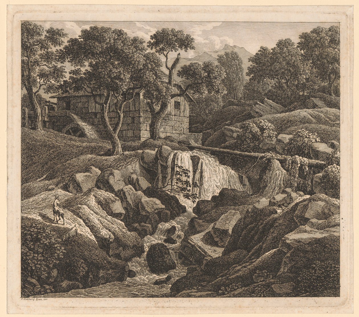 Paysage avec une cascade - Johann Christian Reinhart