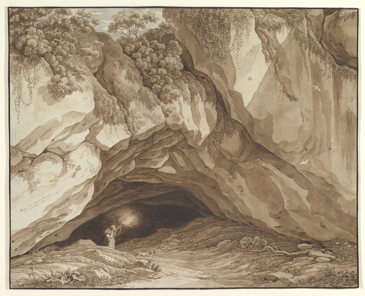 Paysage rocheux avec des chasseurs - Johann Christian Reinhart