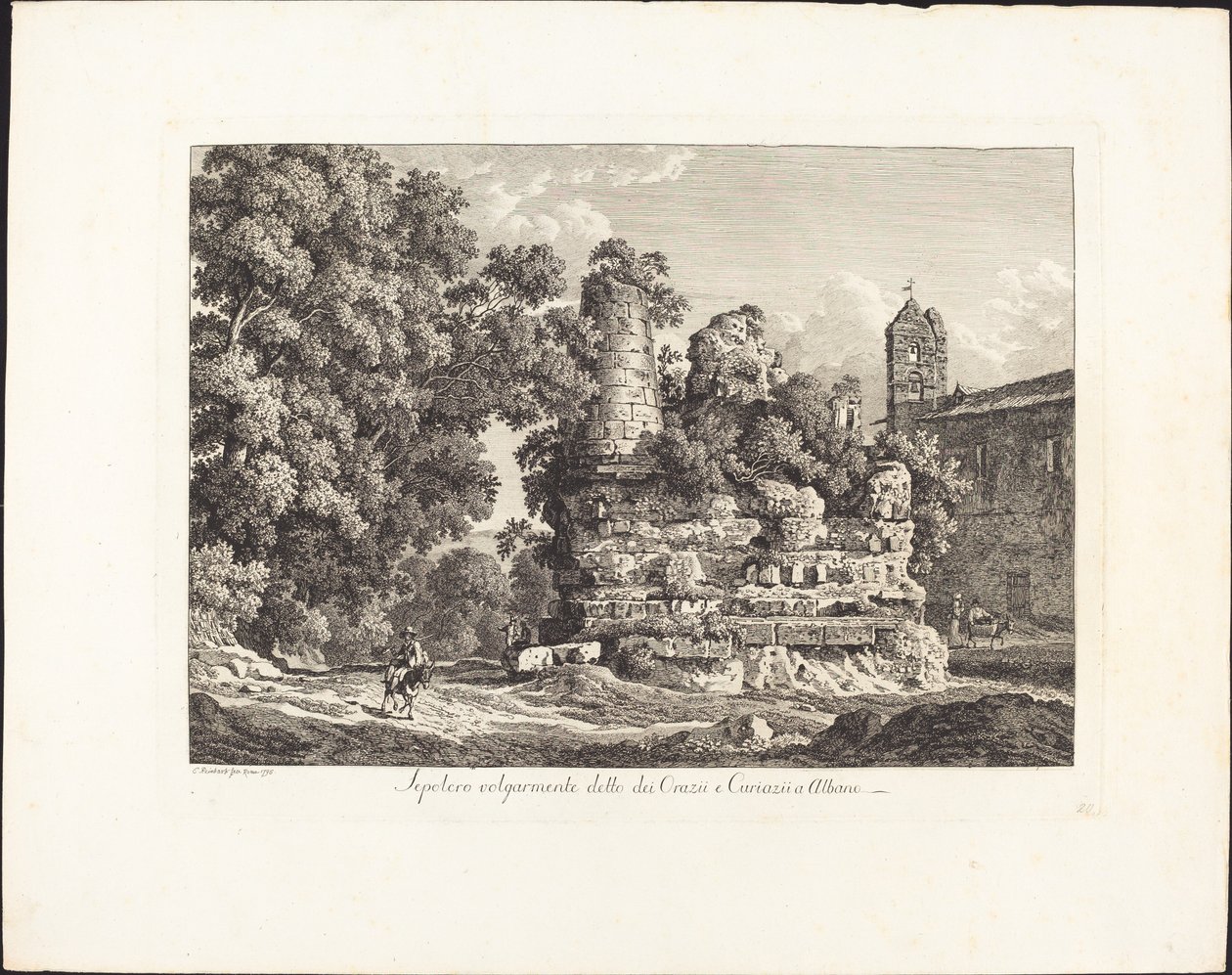 Sépulcre vulgairement dit des Horaces et Curiaces à Albano - Johann Christian Reinhart