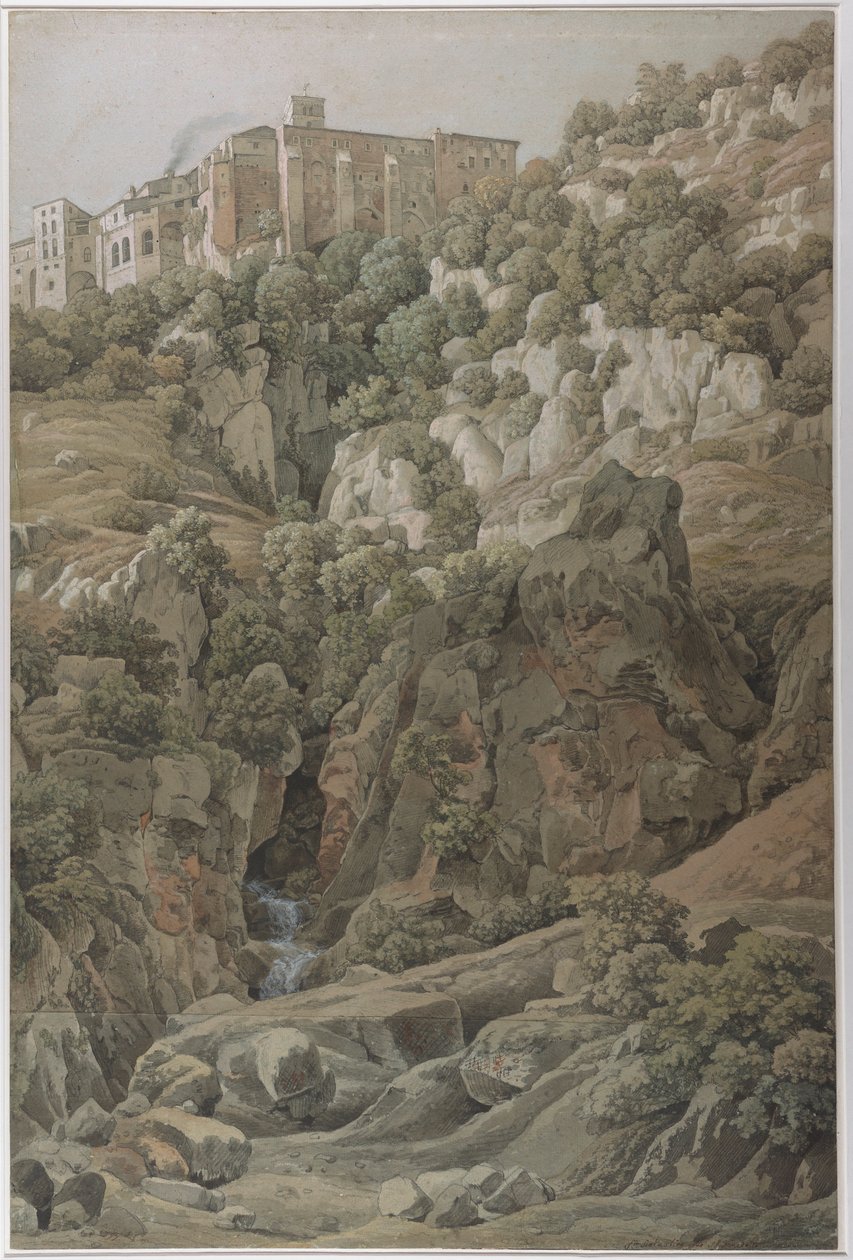 Le couvent bénédictin de Sainte Scholastique près de Subiaco dans les montagnes Sabines - Johann Christian Reinhart