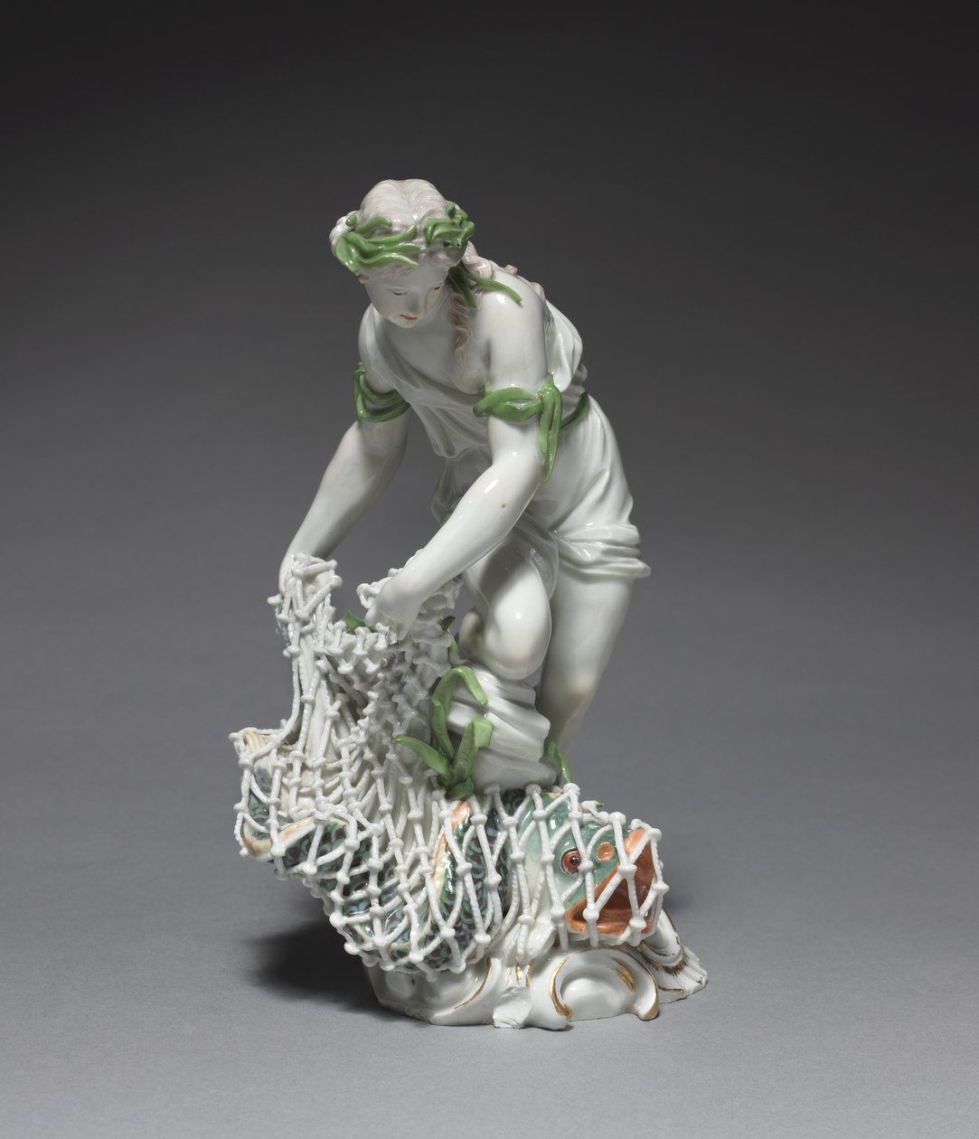 Pêcheuse, fabriquée par la manufacture de porcelaine de Ludwigsburg, Allemagne, vers 1765 - Johann Christian Wilhelm Beyer