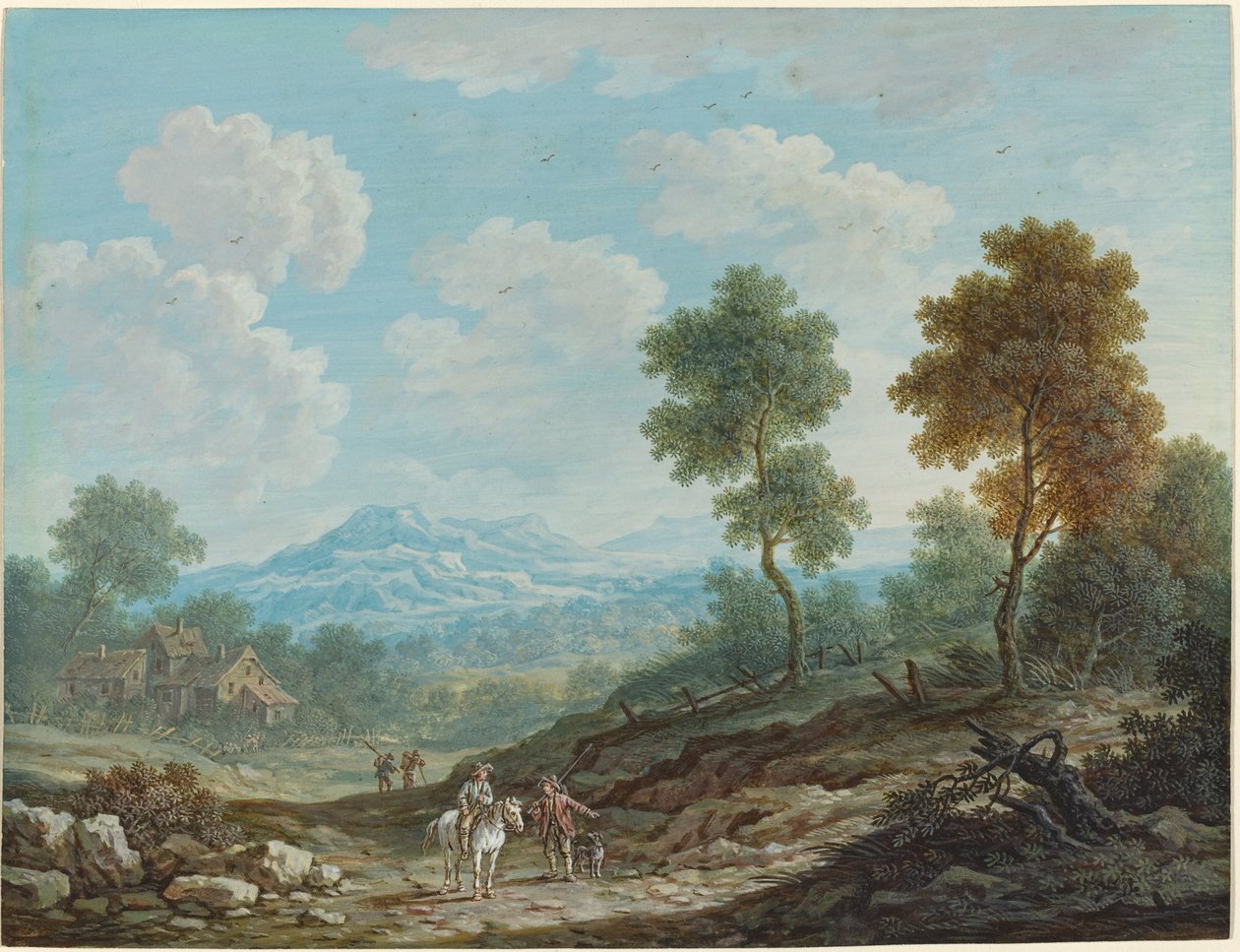 Voyageurs dans une large vallée, c. 1750 - Johann Christoph Dietzsch