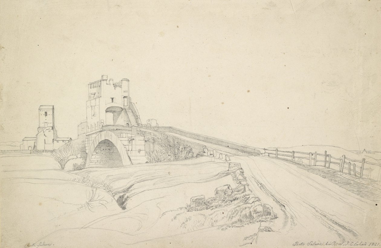 Le Ponte Salario près de Rome, 1821 - Johann Christoph Erhard