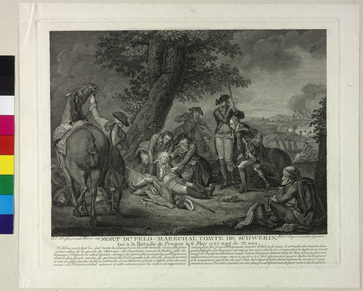 Mort du margrave Kurt Christoph von Schwerin pendant la bataille de Prague 1757 - Johann Christoph Frisch