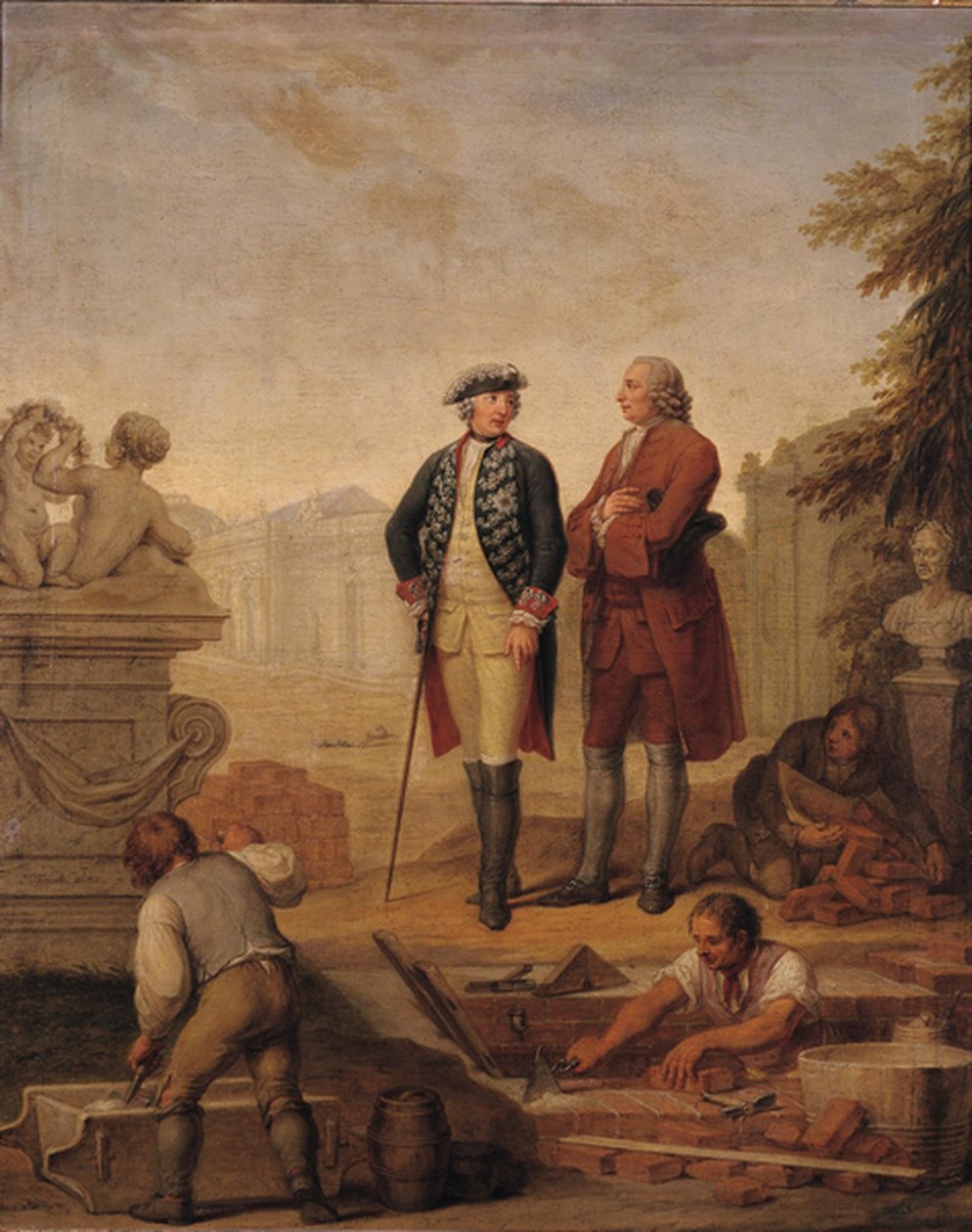 Le roi Frédéric II de Prusse (1712-86) et le marquis d