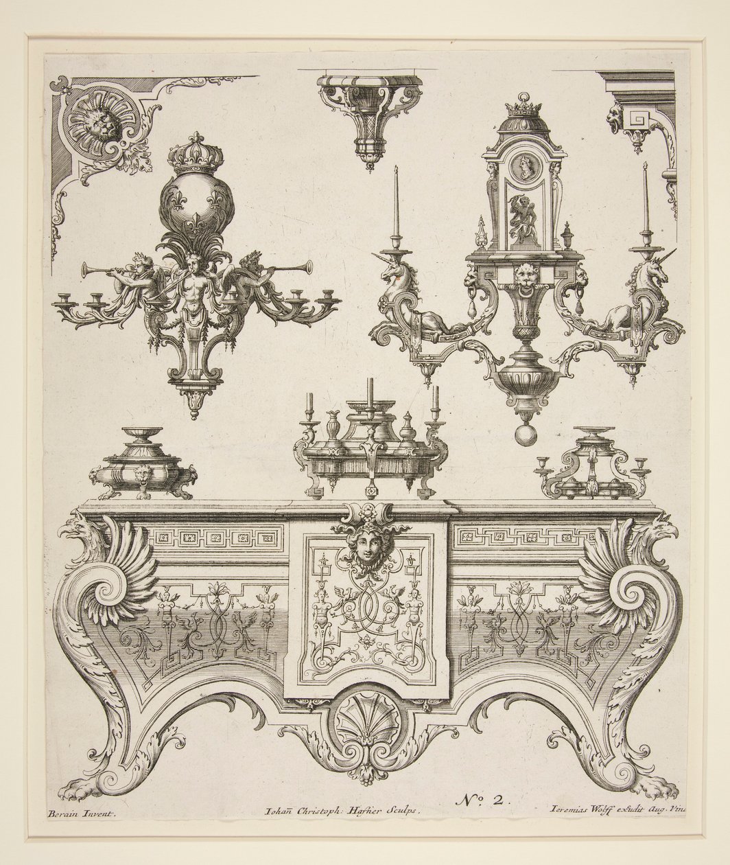 Feuille de motifs ornementaux - Johann Christoph Hafner