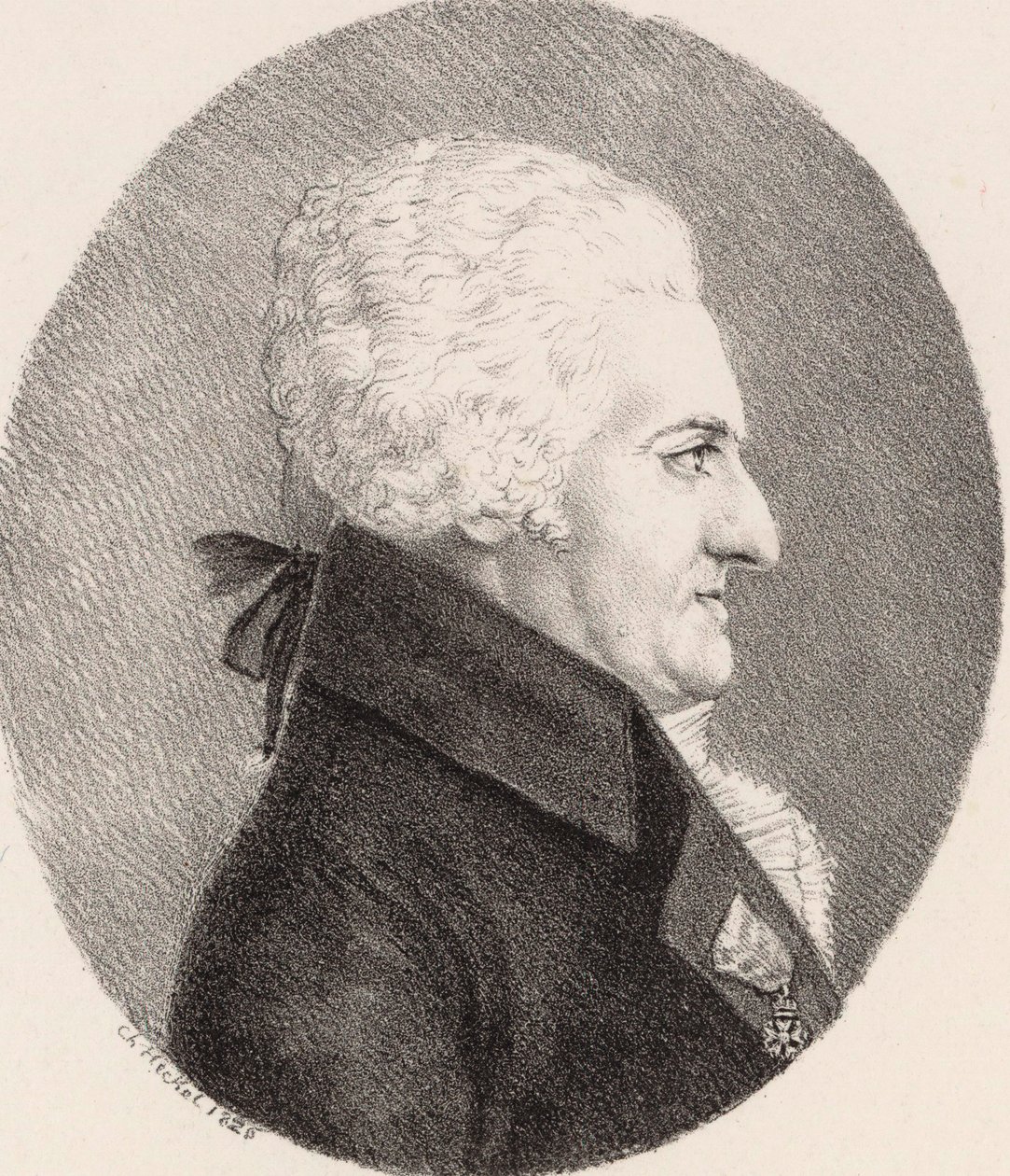 Portrait du compositeur Pierre-Alexandre Monsigny 1729-1817, 1826 - Johann Christoph Heckel
