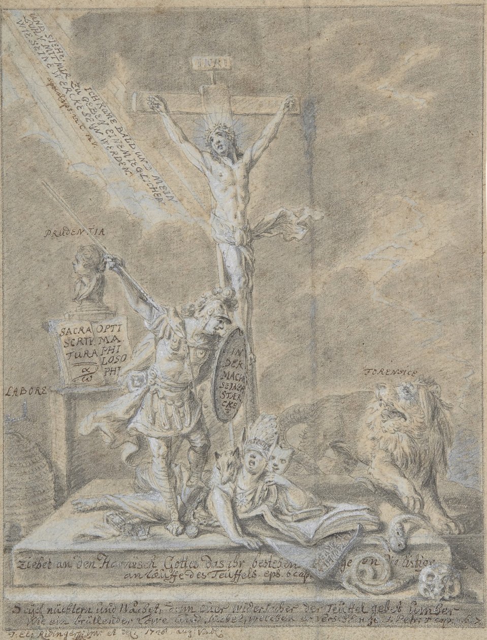 Allégorie des vertus chrétiennes, 1746 - Johann Elias Ridinger