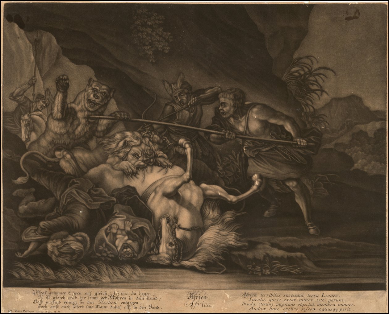 Ca. 1770 mezzotinte allégorique de l