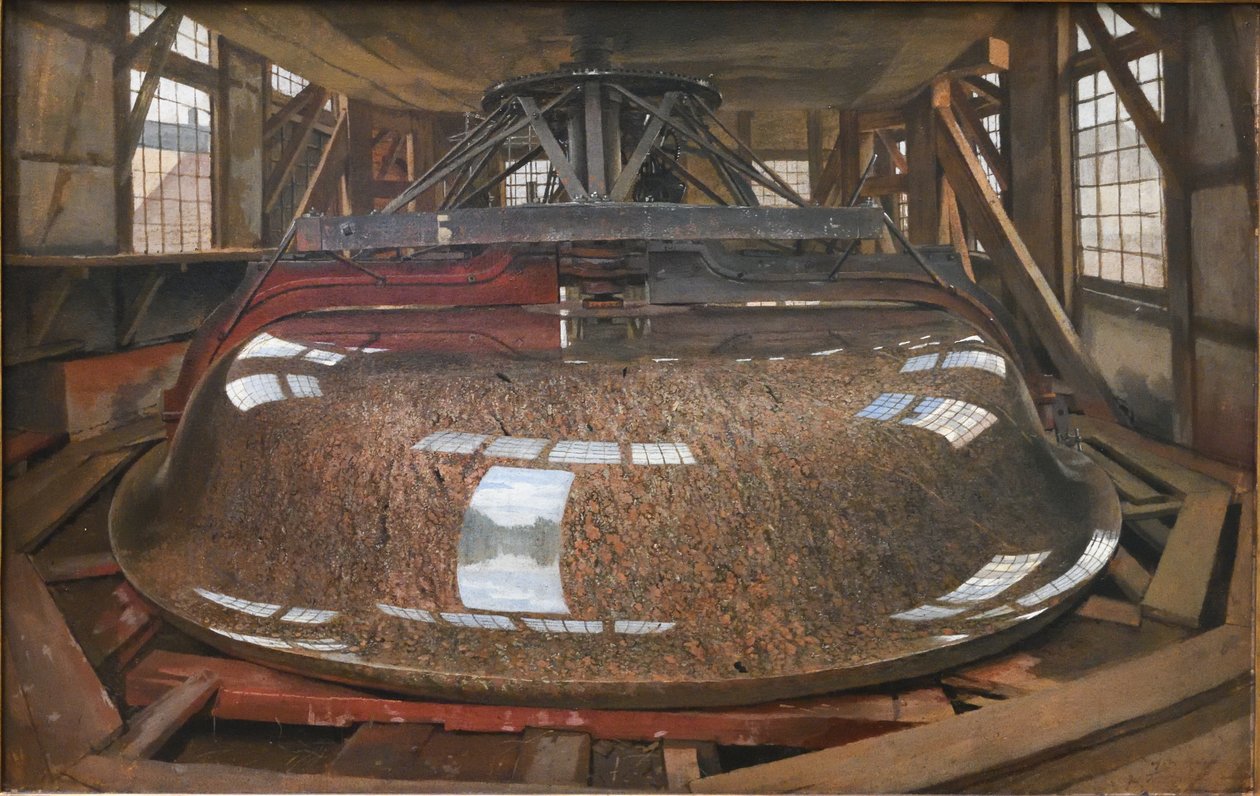 French : Le polissage du bol en granit Grinding of the Granite Bowl - Johann Erdmann Hummel