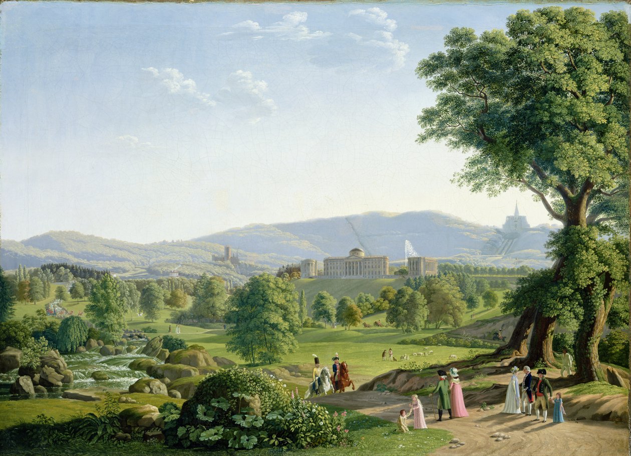 Château de Wilhelmshöhe avec la forêt de Habichtswald - Johann Erdmann Hummel