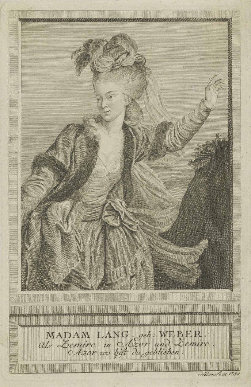 Aloisia Lange, née Weber 1760-1839 en Zemire, 1784 - Johann Esaias Nilson